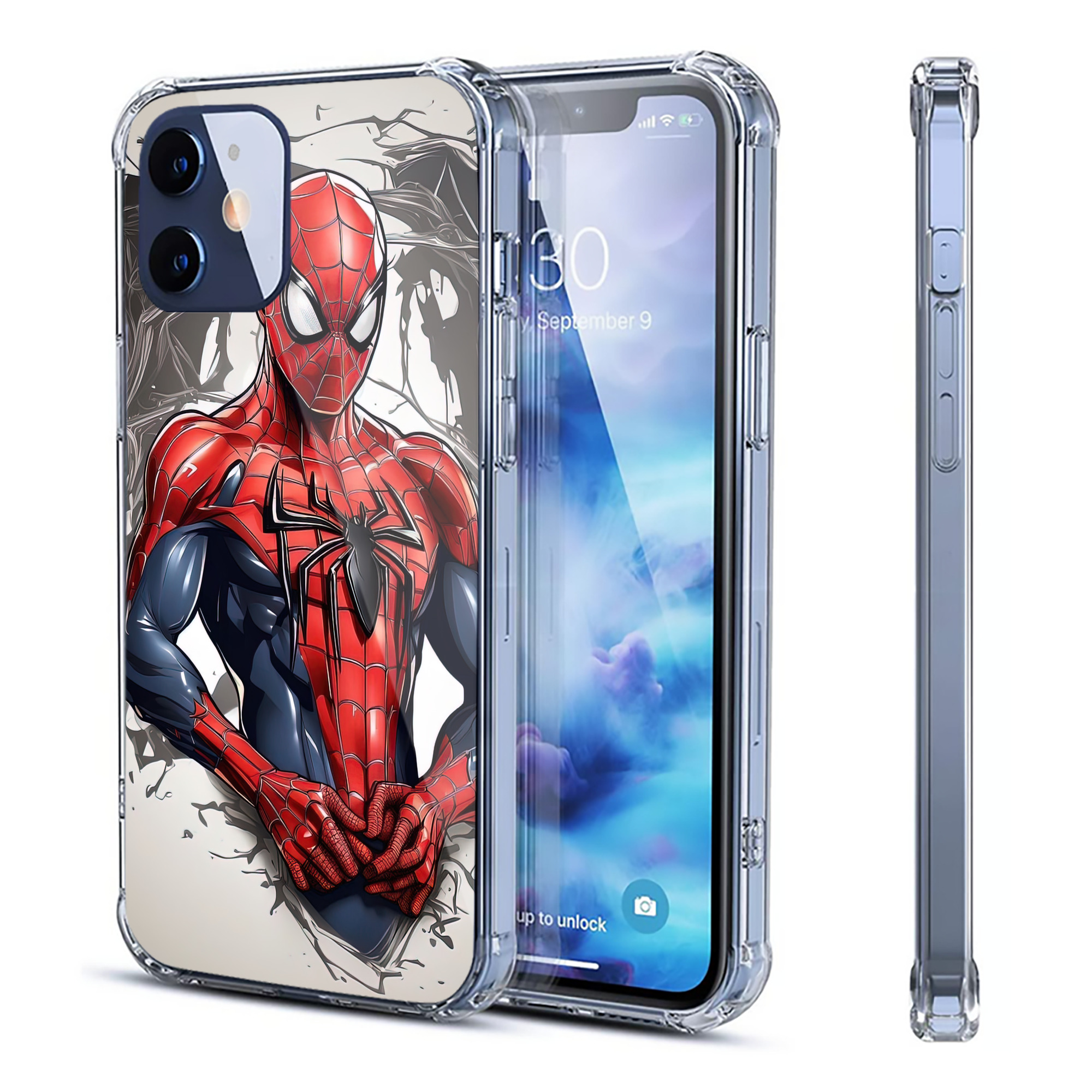 （画像用） Spider Man スパイダーマン 【iPhone 12シリーズ対応】透明スマホケース（クリアソフトケース）